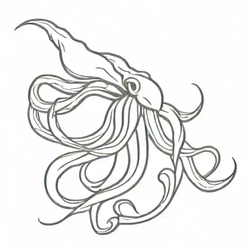 squid body tattoo design idea