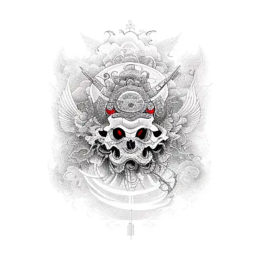 heaven and hell tattoo design idea