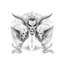  devil and angel tattoo design idea