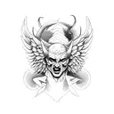  devil and angel tattoo design idea