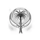alien palm tree abstract tattoo design idea