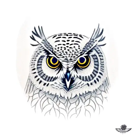 An owl and leopard intertwined in a mountain bike chain tattoo design idea