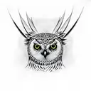 An owl and leopard intertwined in a mountain bike chain tattoo design idea