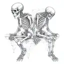 skeleton lovers holding hands tattoo design idea