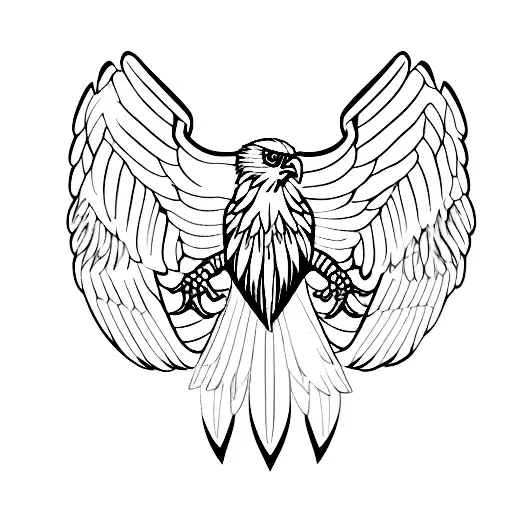 Verreaux's eagle with iron war wings tattoo design idea