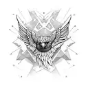 Verreaux's eagle with iron sword war wings tattoo design idea