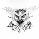 Verreaux's eagle with iron sword war wings tattoo design idea