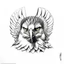 Verreaux's eagle with iron sword war wings tattoo design idea