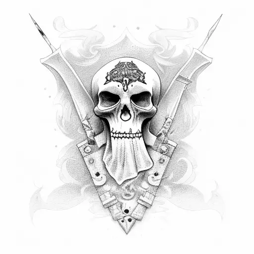 headstone with crying reaper tattoo design idea