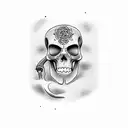 headstone with grim reaper tattoo design idea