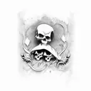 headstone with grim reaper tattoo design idea