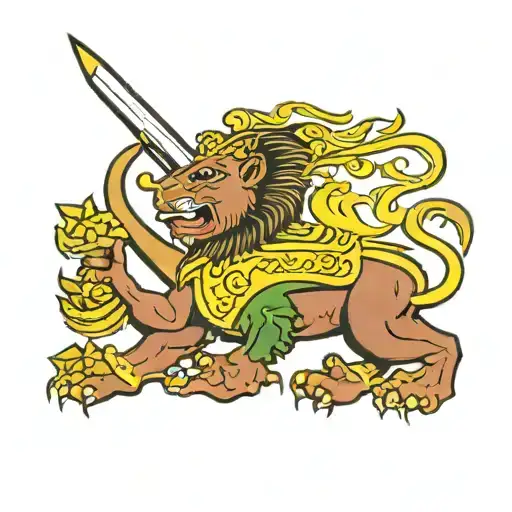 Sri Lanka flag tattoo design idea