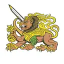 Sri Lanka flag tattoo design idea