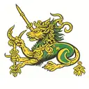 Sri Lanka flag tattoo design idea