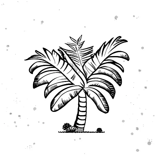 palm tree with October 14, 2023 tattoo design idea