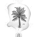 palm tree with latitude longitude  tattoo design idea
