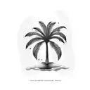 palm tree with latitude longitude  tattoo design idea