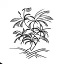 palm tree with latitude longitude  tattoo design idea