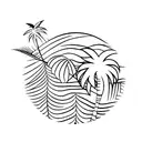 palm tree with latitude longitude  tattoo design idea