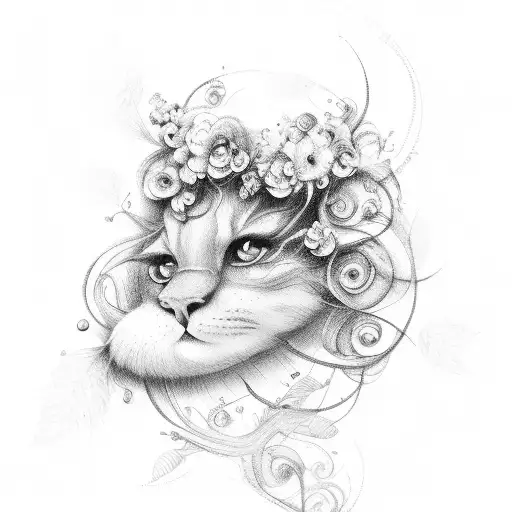 wispy, whimsical, black and grey, fine line work, black paint strokes, floral, vines tattoo design idea