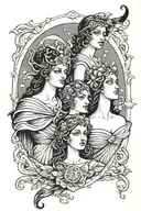 the fates from greek mythology tattoo design idea