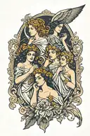 the fates from greek mythology tattoo design idea