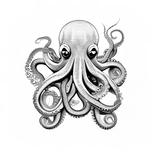 octopus with lots of tentacles, call of Cthulhu. tattoo design idea