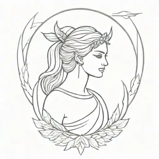artemis greek goddess tattoo design idea