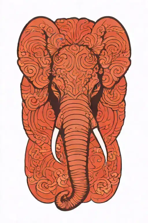 elephant head but ears are butterfly wings tattoo design idea