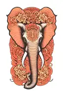 elephant head but ears are butterfly wings tattoo design idea