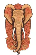 elephant head but ears are butterfly wings tattoo design idea