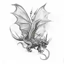 red butterfly with black flowers and white dragon half sleeve tattoo design idea