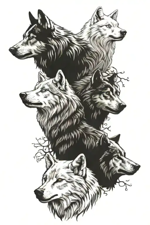 Two wolves geri and freki tattoo design idea