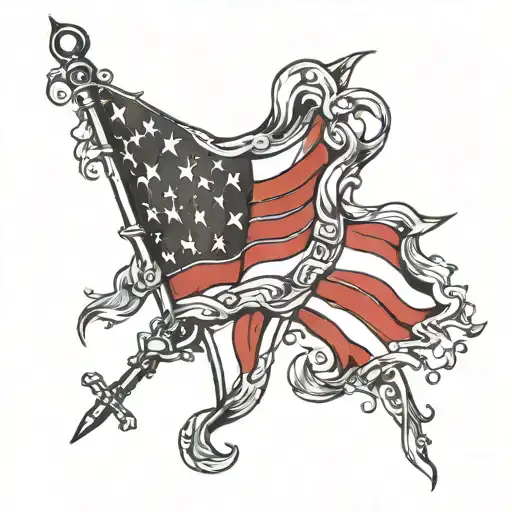 black amarican flag tattoo design idea
