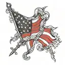 black amarican flag tattoo design idea