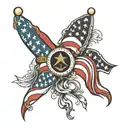 black amarican flag tattoo design idea