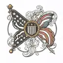 black amarican flag tattoo design idea