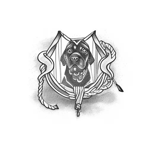 noose, black dog, depression  tattoo design idea