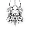 noose, black dog, depression  tattoo design idea
