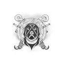 noose, black dog, depression  tattoo design idea