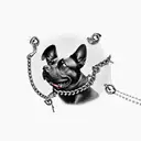 noose, chain, black dog , depression, death, weighed down tattoo design idea