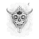 Mayan mask with bleeding roses tattoo design idea