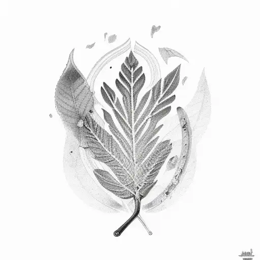 words mai soli with a Greek leaf below tattoo design idea