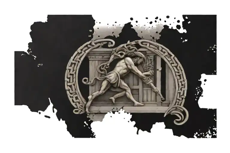 Greek Key running tattoo design idea
