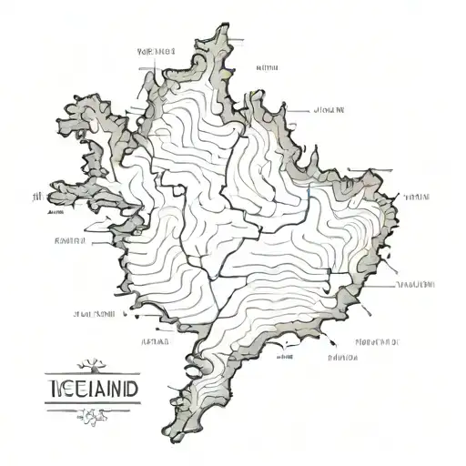 Iceland  topography map tattoo design idea