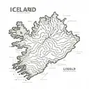 Iceland  topography map tattoo design idea
