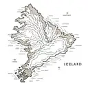 Iceland  topography map tattoo design idea