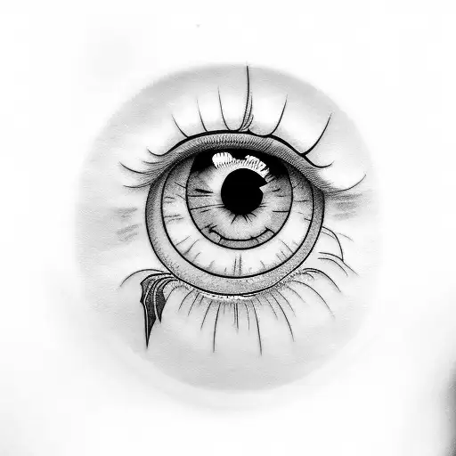 white eye animal tattoo design idea