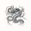 full arm with a large cobra dragon and other designs around tattoo design idea