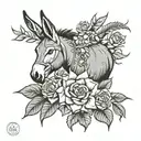 donkey roses sunflower tattoo tattoo design idea
